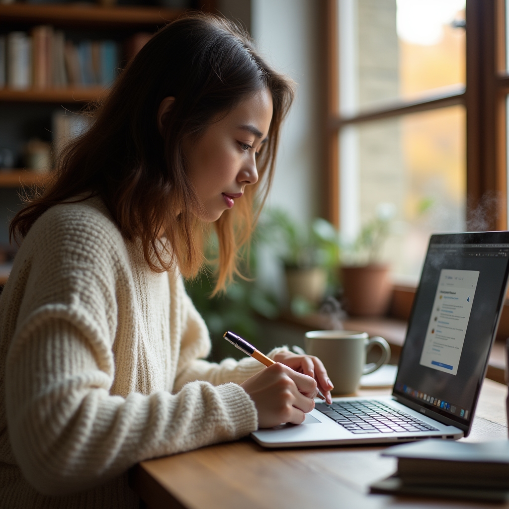 Person taking notes on a laptop during a live nutrition education webinar at home